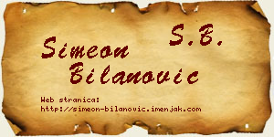 Simeon Bilanović vizit kartica